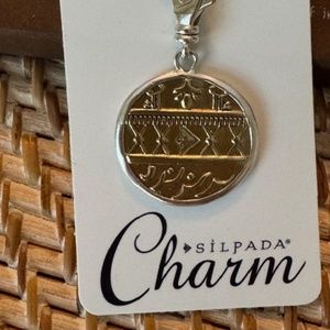 New! Silpada "Bronze Age" Reversible Sterling Silver Charm